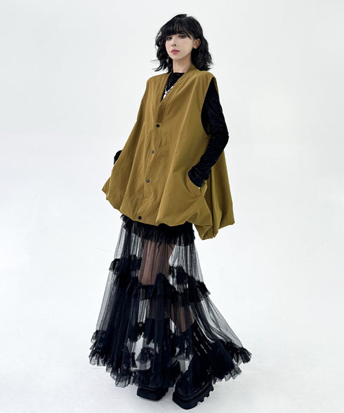 Sheer Tiered Skirt